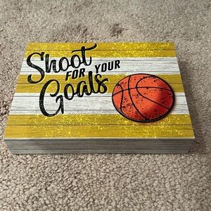 4/$10 Deal 🎉 Basketball 🏀 "Shoot for Your Goals" Wooden Decor